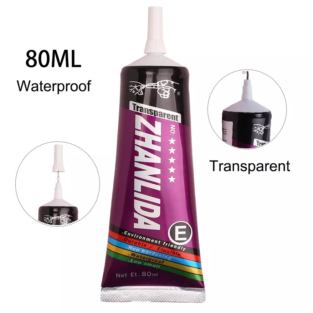 110Ml E8000 Super Mobiele Telefoon Screen Lijm Kleding Textiel Stof Rubber Component T7000 T8000 T5000 B7000 Sieraden Bead Lijm: E-Glue 80ML Clear
