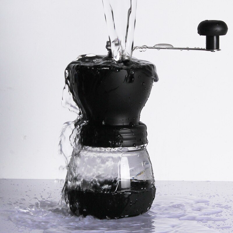 Manuell kaffebønnekvern støyfri lagringstank myk pels børstekjegle keramisk burr kaffekvern sett elektrisk kaffekvern