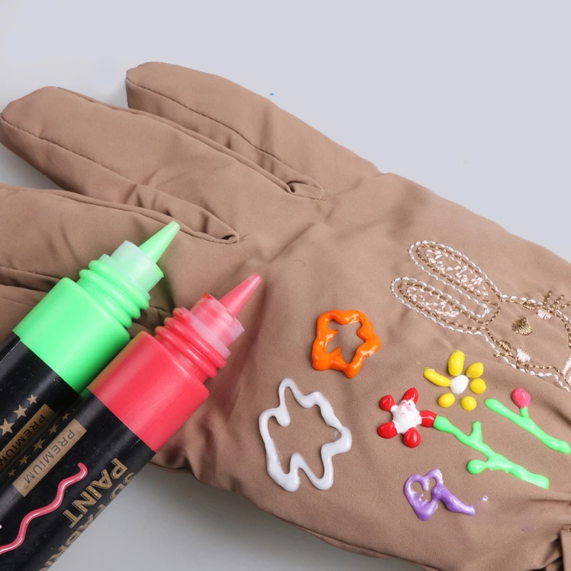 24/36Colors 3D Fabric Paint Acrylic Paint Set For Artist Painting Textile Clothing Glass Ceramic Graffiti Painting Supplies