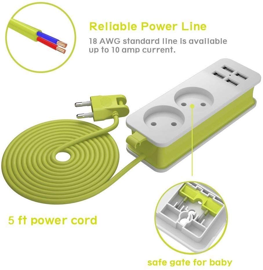 Flere bærbare rejser 1200w 1.5m 4 usb port oplader stik eu uk us stik stikdåse stik adapter til smartphones tablets