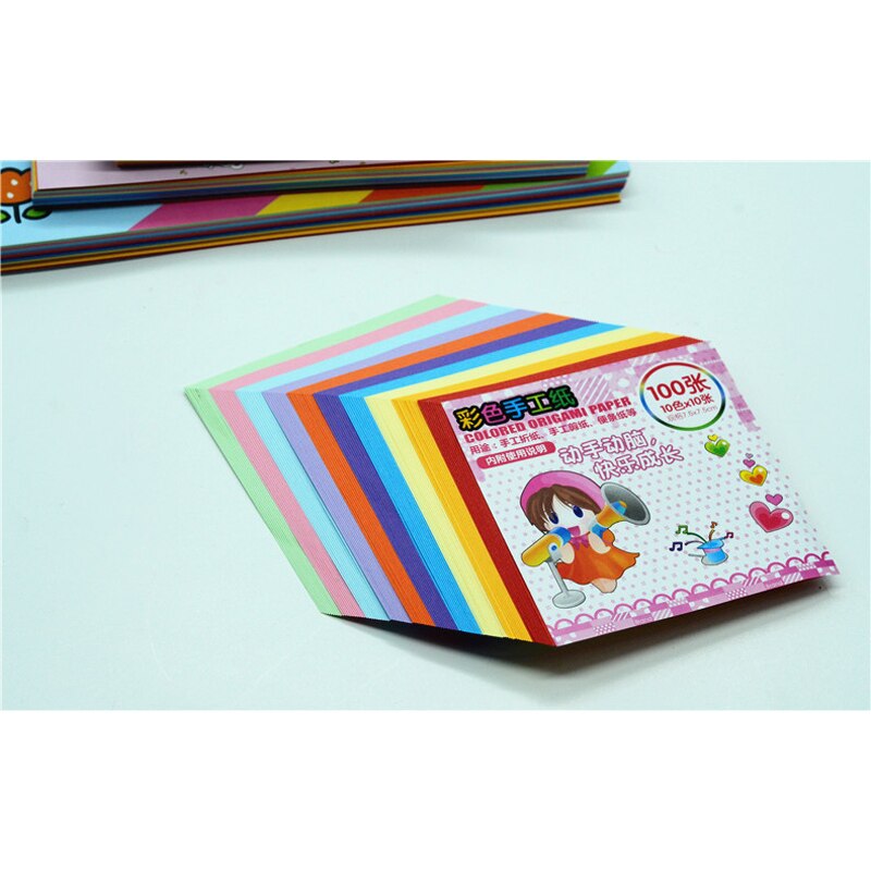 Uno a cuatro Origami papel de doble cara de colores artesanía cuadrado surtido DIY doblado herramientas para papel reciclado hojas de papel de varios tamaños