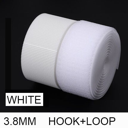 Ruban de fixation en tissu Nylon, 1 mètre/paire, Non adhésif, pour bricolage, accessoires de couture: 1M 38mm  white