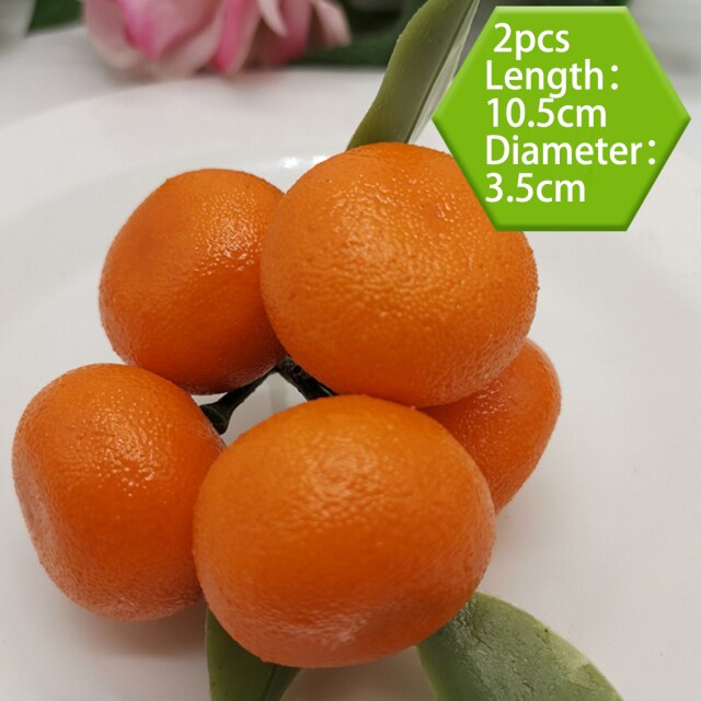 Decorative Artificial Orange Fruit Garden 2PCS Life-like Simulation Room