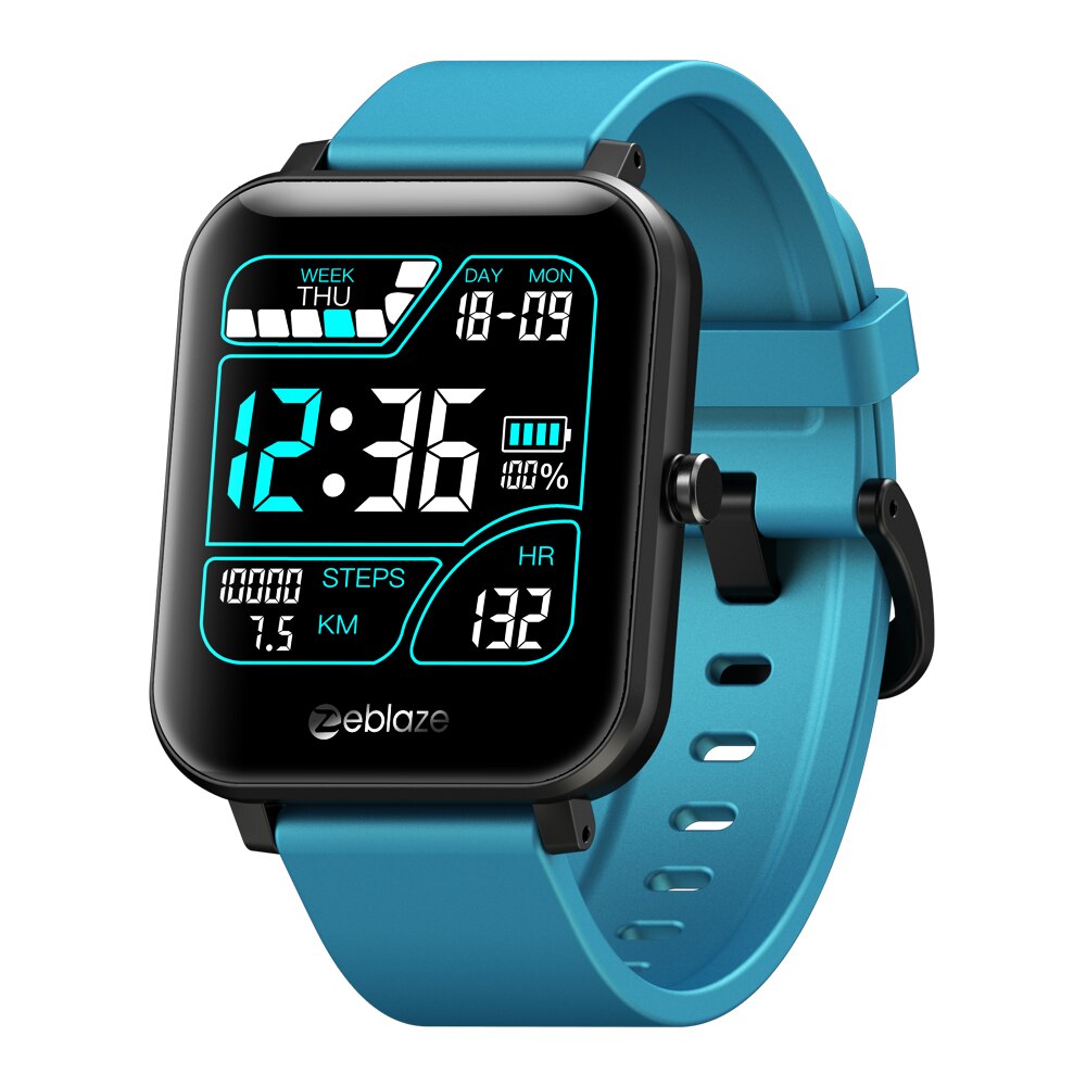 Zeblaze gts bluetooth opkald smartwatch  ip67 vandtæt 1.54 tommer ips farve berøringsskærm pulsmåler smart ur: Blå