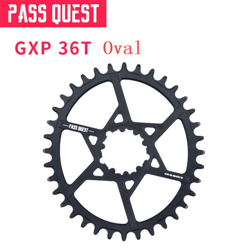PASS QUEST GXP Round Oval 0mm Offset 32T-42T Chainring MTB Narrow Wide Bike bicycle Chainwheel for Sram XX1 GX eagle X9 crankset: GXP Oval 36T