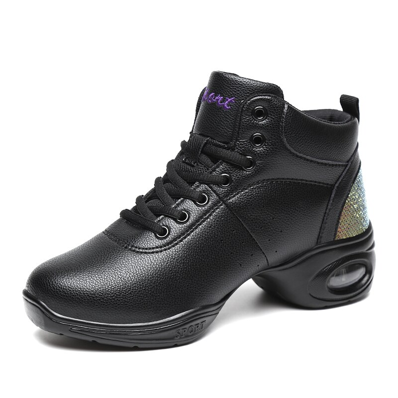Damesko blød ydersål kvinde pust jazz hip hop sko sportsudstyr danse sneakers dame piges moderne jazz dansesko