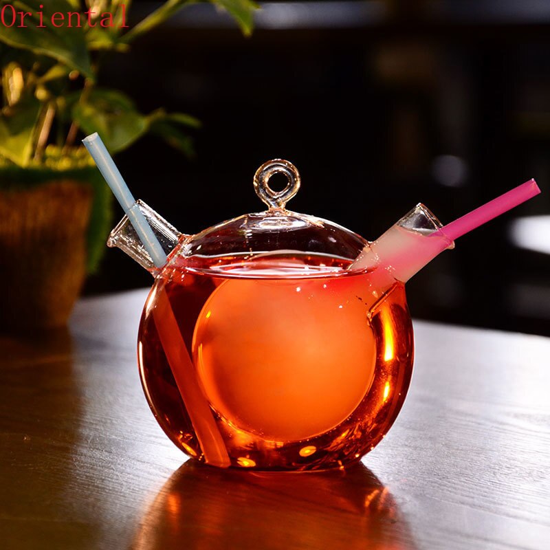 Vasos creativos de cóctel de alta capacidad, Copas de Brandy para whisky, transparente, doble tubo de vidrio, Artículos de bar para Club