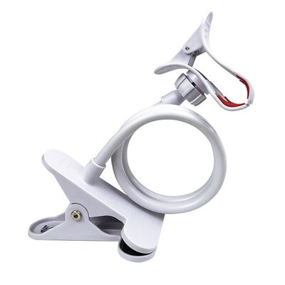 360 Drehung praktisch Halfter Stehen Hände Freie flexibel Clip Bett Schreibtisch Tisch Clip Halterung für Telefon Universal- Halterung: Weiß