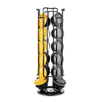 Soporte giratorio para cápsulas Nescafé Dolce Gusto, estante de almacenamiento de Metal, 24 tazas: 24 cup-Black
