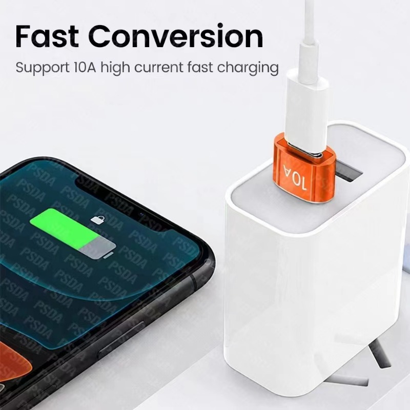 6-1PCS 10A OTG USB 3.0 A Tipo C Adattatore Tipo C Femmina A USB Maschio Convertitori Trasferimento dati ad alta velocità per MacBook Telefono Laptop
