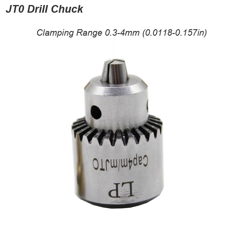 Elektrisk drill sliping mini chuck nøkkel  jt0 0.3-4mm med 3.17mm aksler 3 kjever adaptersett dornkassett for motor