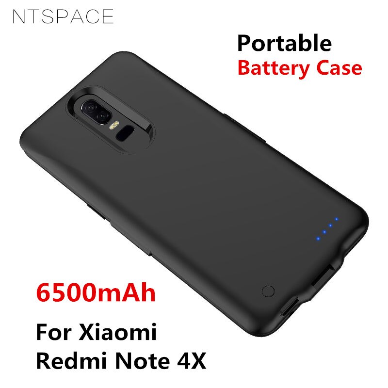 Ntspace 6500Mah Externe Batterij Power Bank Opladen Case Voor Xiaomi Redmi Note 4X Batterij Case Draagbare Powerbank Cover Case