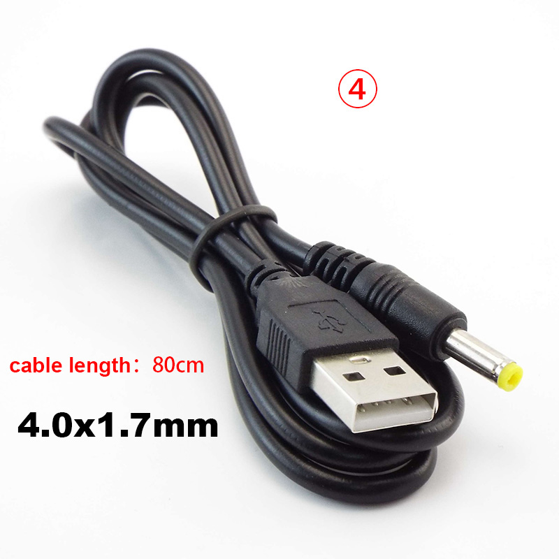 USB type A Male to DC 3.5 1.35 4.0 1.7 5.5 2.1 5.5 2.5mm male plug extension power cord supply Jack cable connector J17: Blue