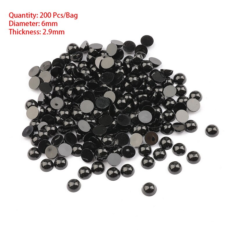 500 st 3-8mm svart plast säkerhetsögon för björndocka djur docka diy hantverk barn barn leksaker ögon tillbehör: 04