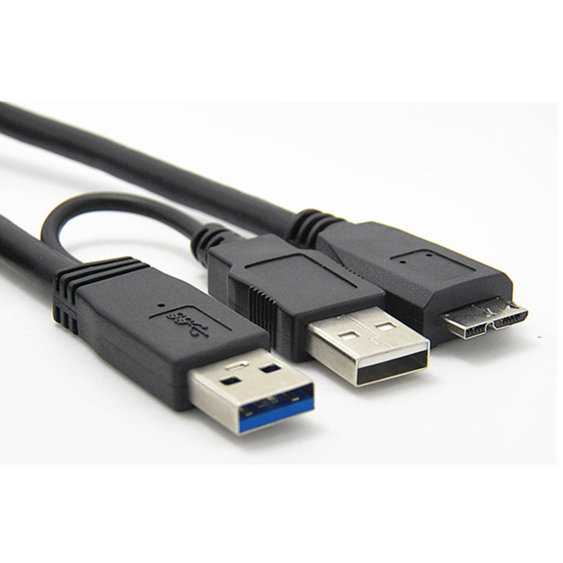 Podwójny kabel USB 3.0 A robić mikro-B USB 3.0 Y robić obudowy dysku twardego Kabel komputerowy Długość złącza 60 cm