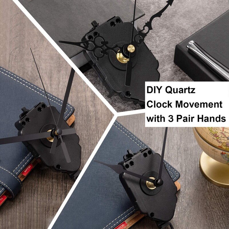 Meccanismo di movimento dell'orologio a pendolo fai-da-te con 3 paia di lancette diverso kit di orologi da parete con albero di riparazione al quarzo