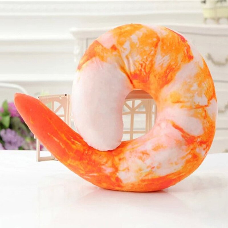 OLOEY 3D U-shaped Neck Pillow Travel Pillows Shrimp Pillow Home Office Decor Comfort U Shaped Pillow