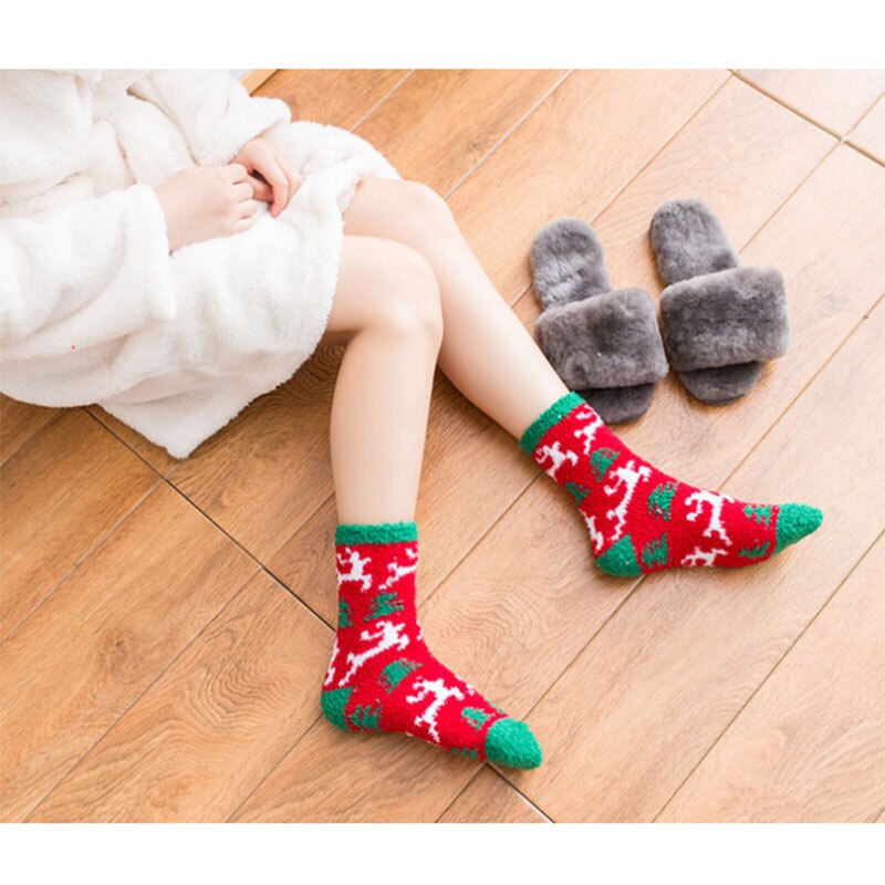 1 paar Vrouwen Sok Winter Warme kerst sokken leuke Japanse dames meisjes sokken Kerstman Herten Sokken Xmas Kerst sokken