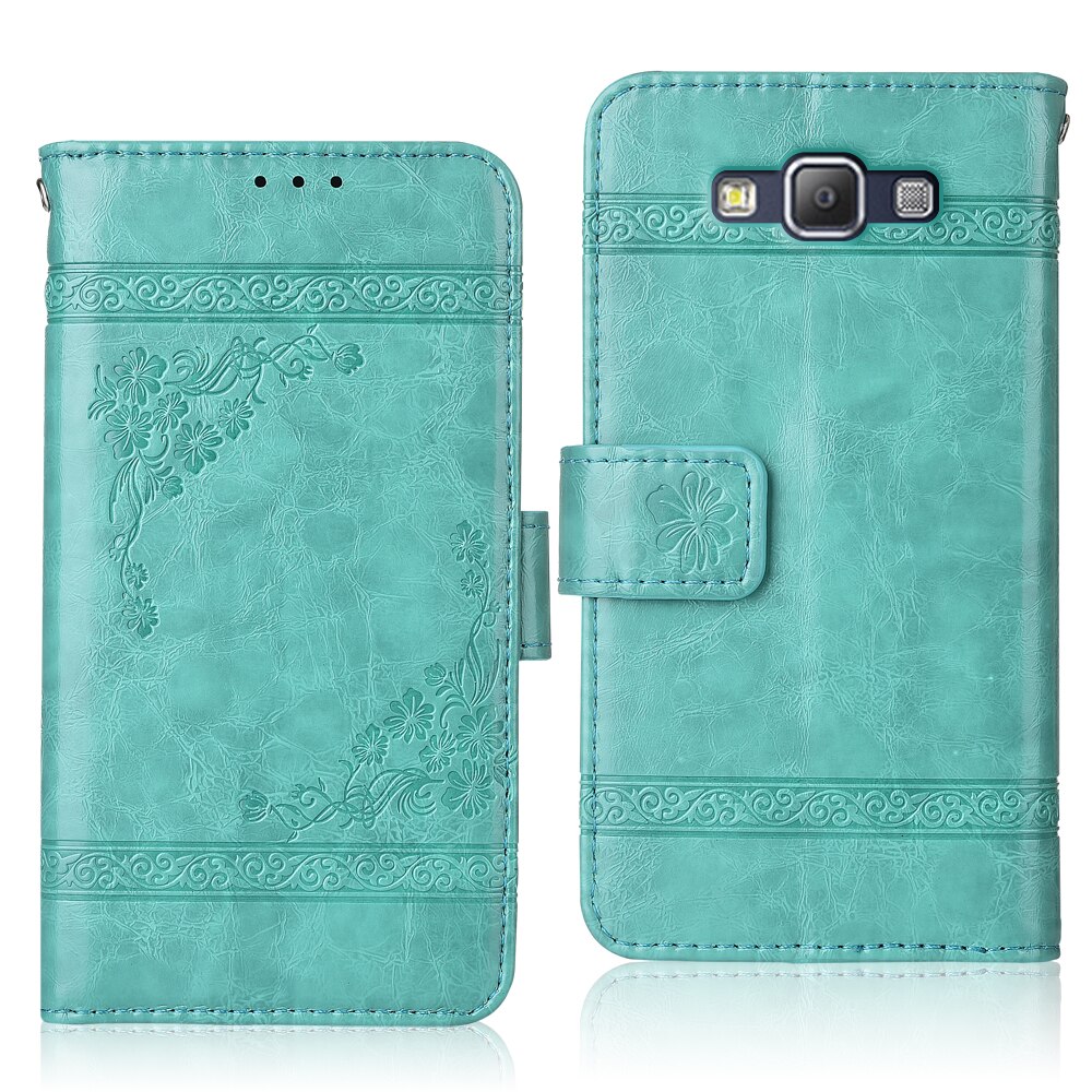 Cover For Samsung A7 A700 A700F SM-A700F Case Wallet Leather Case For Samsung Galaxy A7 A700 A 700 A 7 A72015 Couqe: oil-Green