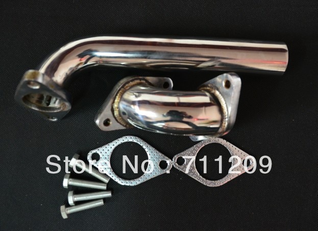 Emusa 38mm V-Band Wastegate Kit With Exhaust Dump Tube & 90-Degree Elbow Adapter (Silver)