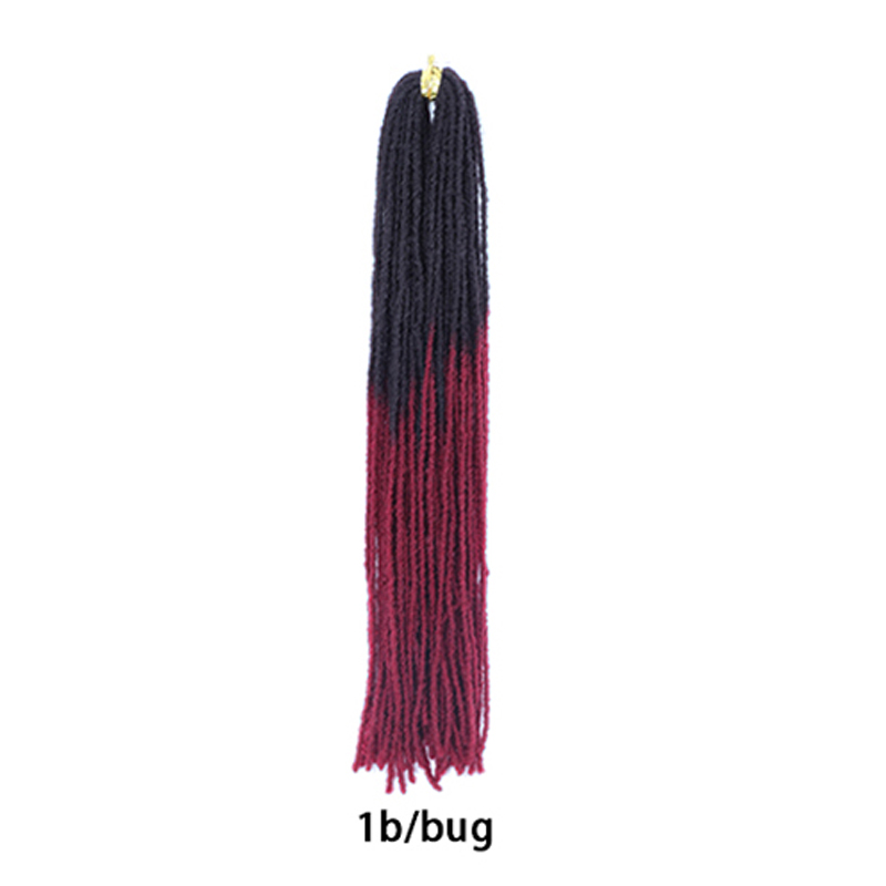 18 Inch Sister Locks Hair Extensions Pure omber color Dreadlocks Synthetic Hair for Women Crochet Hair: 1b-bug