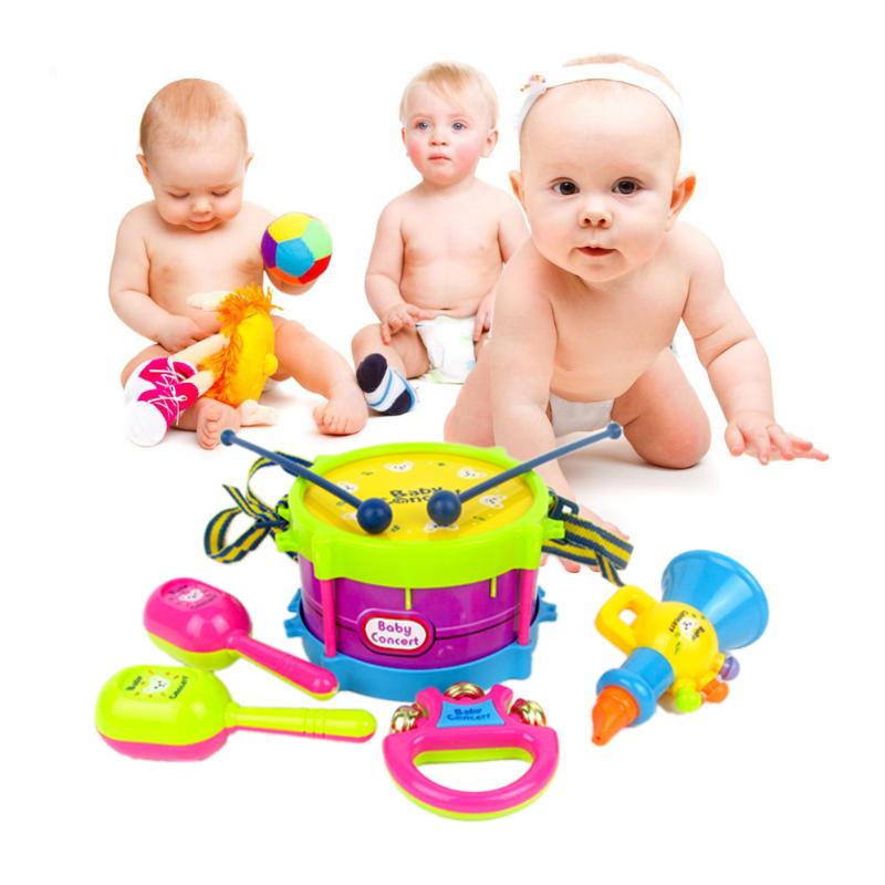5 Stks/set Roll Drum Muziekinstrumenten Band Kit Spelen Speelgoed Muziekinstrument Kid Muziek Speelgoed Voor Kinderen
