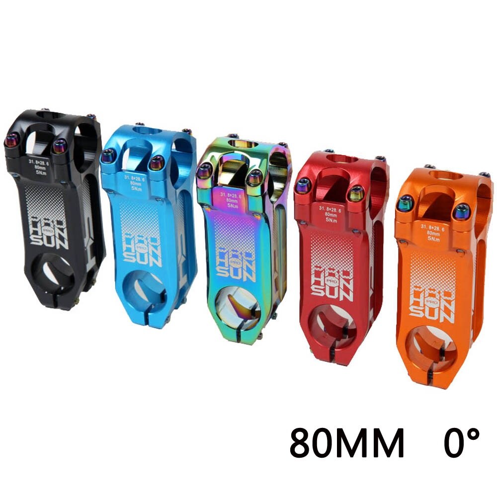 XC Behälter MTB Bunte Fahrrad Lenker Vorbau CNC Fahrrad Vorbau Mtb Rennrad Vorbau 0 Grad 31.8*80mm regenbogen Vorbau Fahrrad Teile