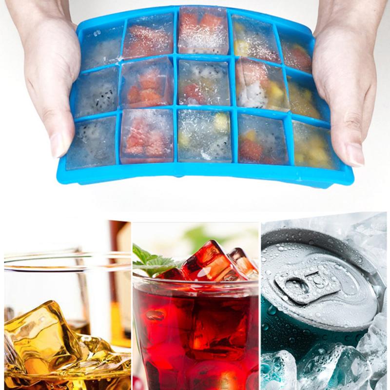 Tray Easy POP Out Silicone Round Cubes Maker Drink Freezer Jelly Moulds