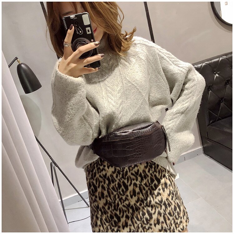 Stenen korrel eenvoudige heuptas multifunctionele borsttas damestas