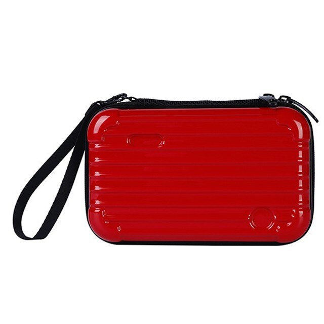 Waterproof ABS Makeup Bags Hard Portable Cosmetic Bag Women Travel Organizer Necessity Beauty Case Suitcase Make Up Bag: red