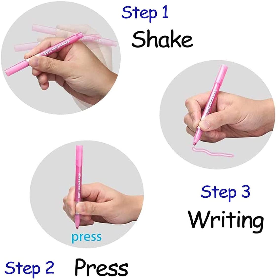 Outline Marker Pens, 8 Colors Doodle Dazzle Marker Pen Sel-outline Metallic Marker for Art, Drawing, Card Making, Easter Egg