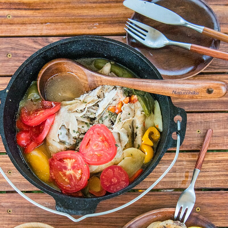 Naturehike – vaisselle de Camping en bois, cuillères à Long manche, cuillère à riz ultralégère, bol à spatule en bois, service de vaisselle de pique-nique en plein air
