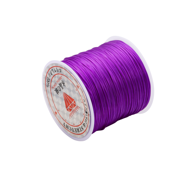 Hilo elástico redondo de 10/40M y 1mm, línea de cristal, cordón elástico de goma de nailon, cuerda elástica para hacer joyería DIY, pulsera de cuentas: S / Morado