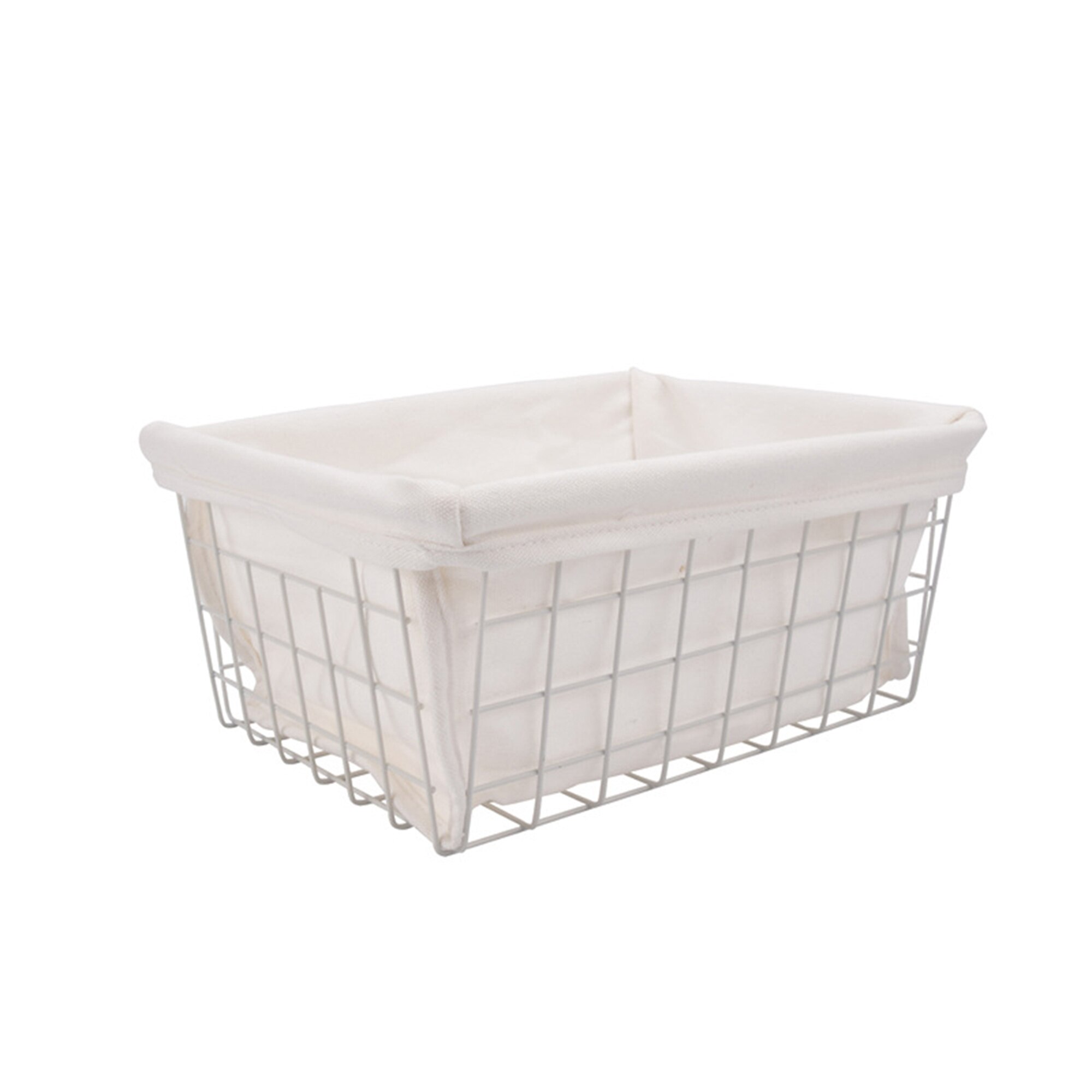 Japanese Style Iron Storage Basket with Interlining Detachable Simple Hollow Living Room Desktop Snack Basket: B