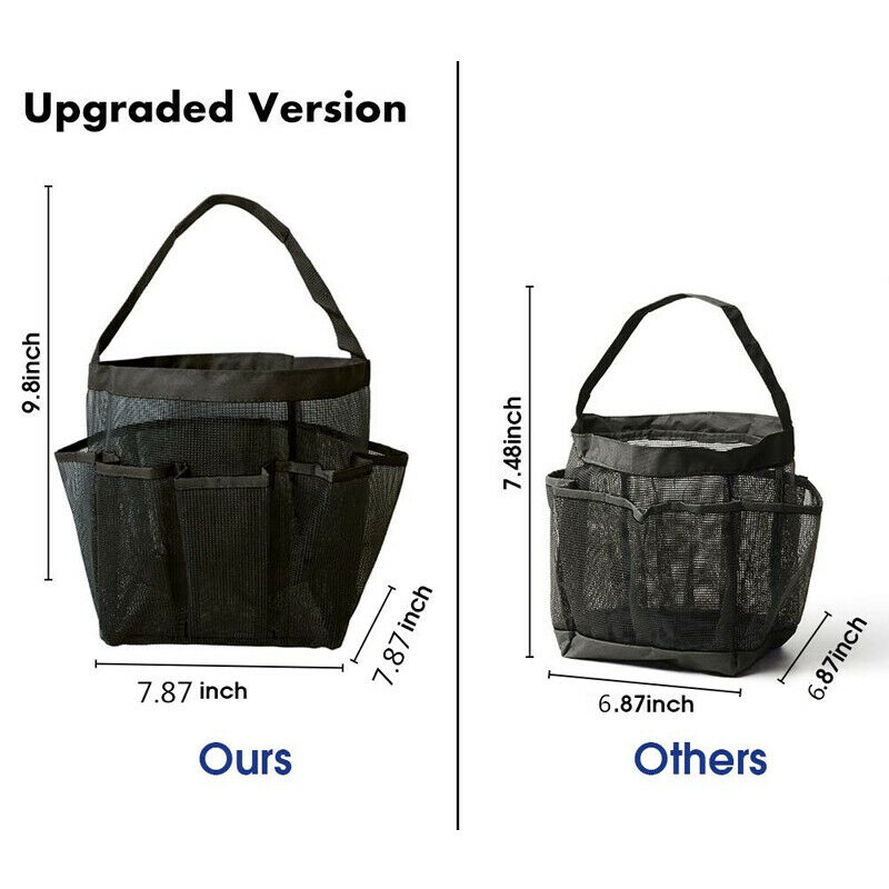 Brusere caddy mesh 8 lomme bærbare opbevaringstasker hurtigtørrende styrke oxford stof + pvctravel tote bære gym kollegieværelse container