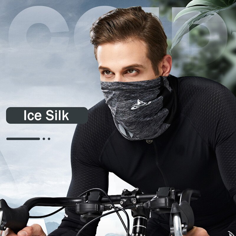 Sommer solmaske mænds is silke åndbar ridning udendørs cykel magisk tørklæde vindtæt tørklæde