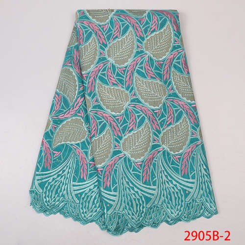 Afrikansk blonderstoff blondere siste tørre blondere brodert bomullsblonder med rhinestones til kvinner  ks2905b-1: Bilde 2