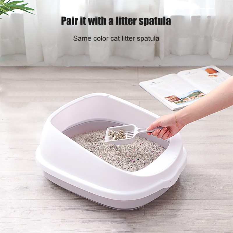 Arenero semicerrado con valla alta, caja de arena para gatos con cuchara para excrementos, estuche de basura para entrenamiento, inodoro antisalpicaduras, orinal para mascotas