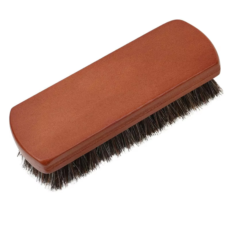 cepillo de limpieza textil de cuero de crin para muebles interiores de coche, bolsa de ropa, cepillo de pulido brillante, accesorios de lavado automático: YELLOW
