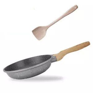 Wok antiaanbakpan geen rook platte bodem kookpan huishoudelijke koekenpan inductiekookpan gietijzeren pan kookwok: 20cm zonder deksel