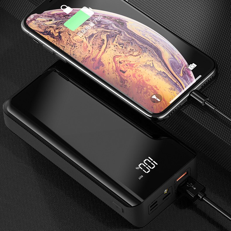 80000mAh Power Bank Portable Fast Charging High Capacity with 4USB Travel Outdoor Phone Charger for iPhone Xiaomi Samsung