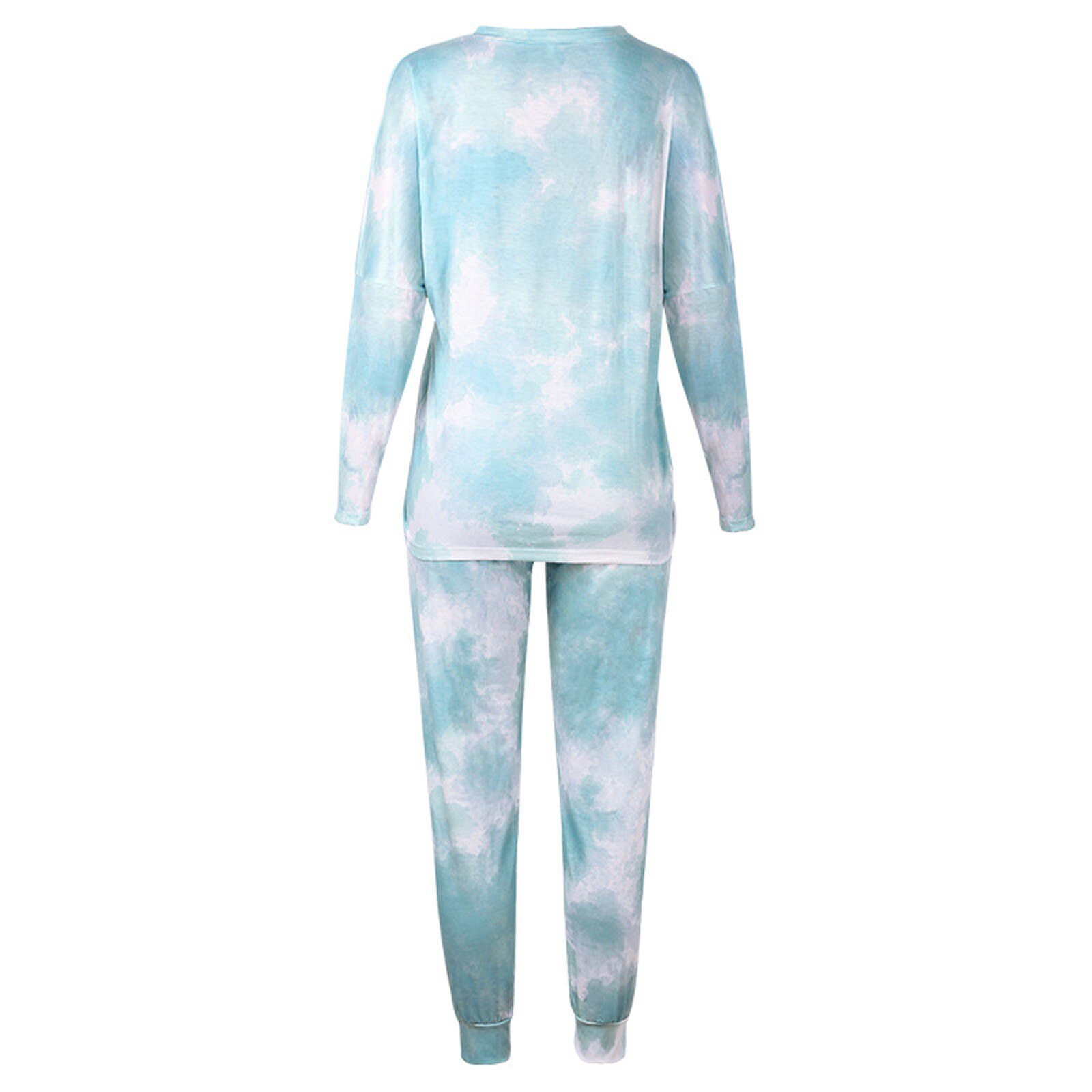 Vrouwen Pyjama Tie-Geverfd Gedrukt Sportkleding Pak Casual Homewear Set Lange Mouw Sweater Broek Vrouwelijke Kleding