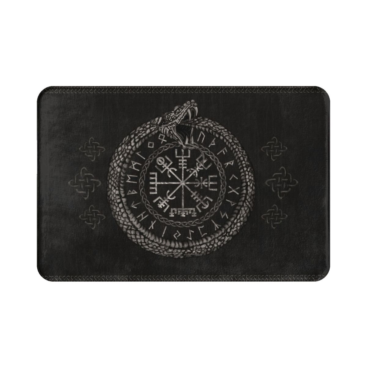 Vegvisir Met Ouroboros En Runen Mat Flanel Badmat ... – Grandado