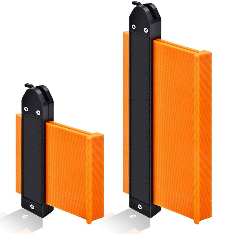 2 Pieces of Total Outline Measurement Plastic Ruler, Engraver with Lock, Engraver Tool, One 10 Inch, One 5 Inch, Orange: Default Title