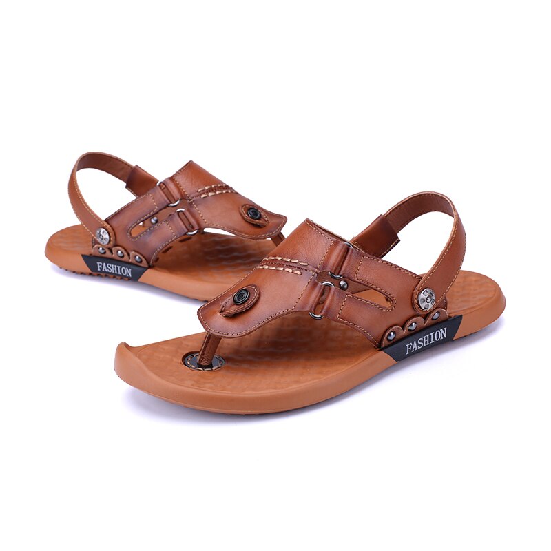 sport summer sandel sandale romanas hollow beach work sandals owens water for couro slide man sandles sandalia playa: brown / 44