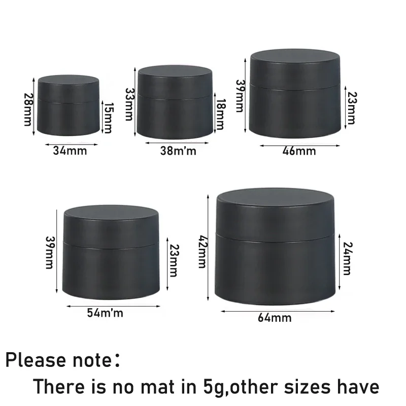 50 stuks 5g/15g/20g/30g/50g plastic cosmetische potjes/potjes, reisverpakkingen voor make-up, crèmes, lotions en nagellak.: Donker kaki / 3ml