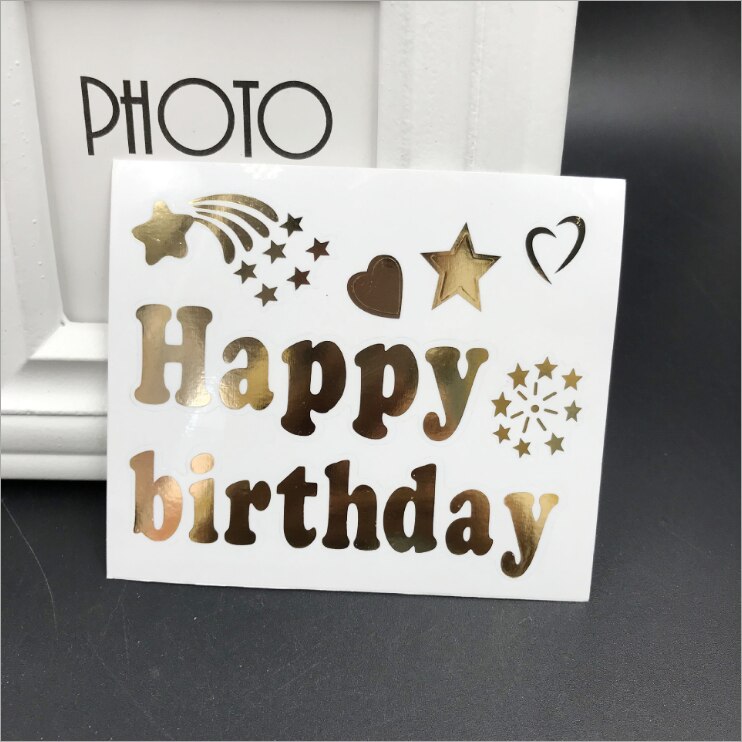 10*12cm DIY Happy Birthday Balloon Sticker Wave Ball Sticker I Love You Star Heart Crown Letter Balloons Stickers TM418: card10