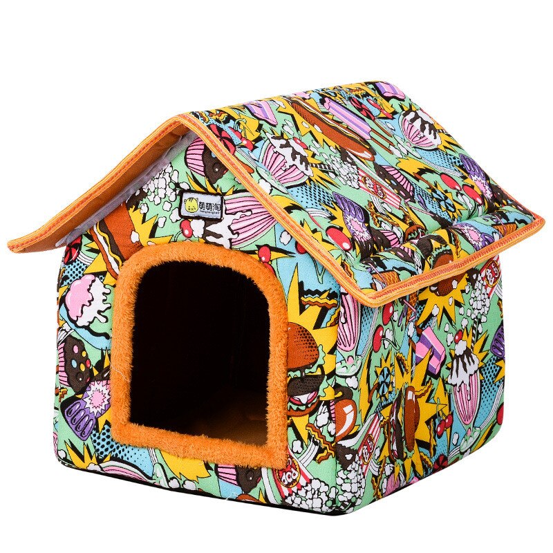 Vouwen Hond Huis Huisdier Yurt Thuis Vorm Hond Bed Voor Kleine Middelgrote Honden Puppy Kennel Kat Dieren Nest Huis Met mat Chihuahua Tent