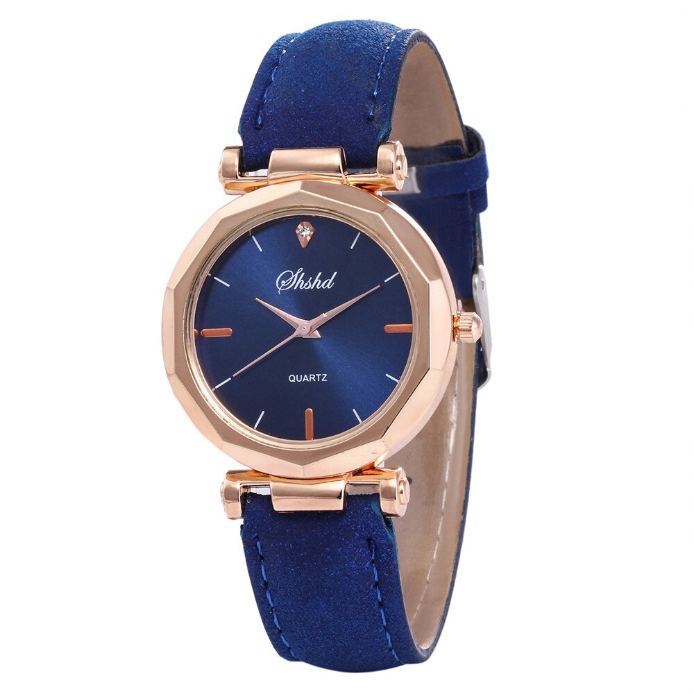 Vrouwen Horloge Strass Mode Vrouwen Lederen Casual Horloge Luxe Analoge Quartz Crystal Horloge Armband Horloge Relogio Feminin: blue