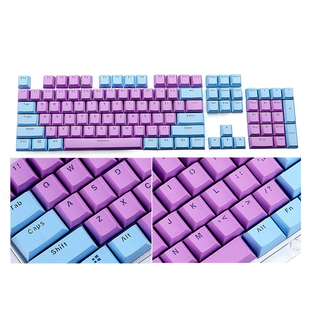 USPS Paars + blauw Doorschijnende Double Shot PBT 104 KeyCaps Backlit voor Cherry MX Keyboard Switch